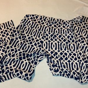 Navy Blue and White Mud Pie Womens Palazzo Pants size large (12-14)